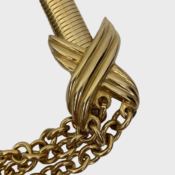 Vintage 90s Accessocraft NYC Gold Chain Link Chunky Statement Belt - Picture 4 of 8